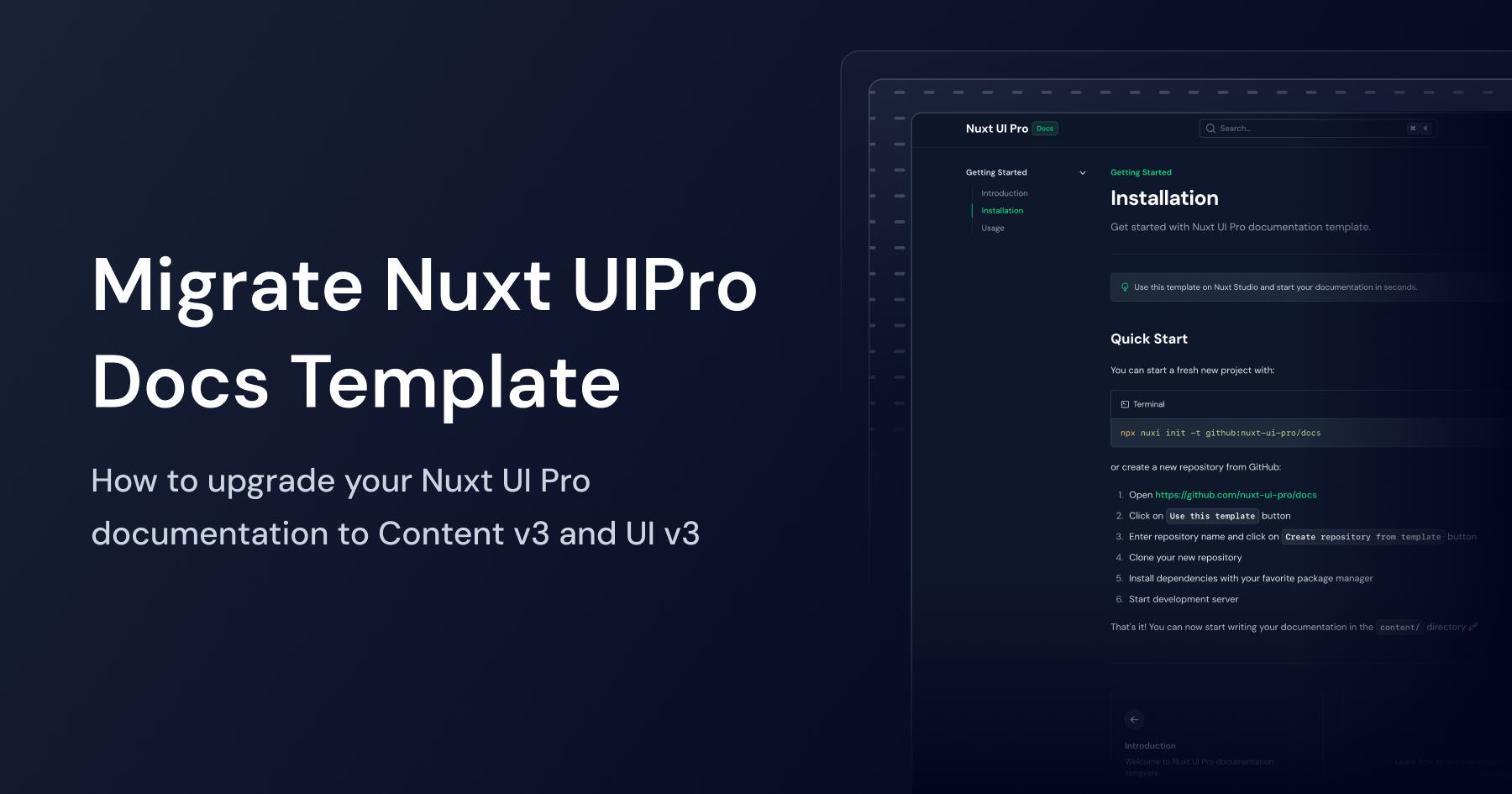 Migrate Nuxt UI Pro Documentation Starter